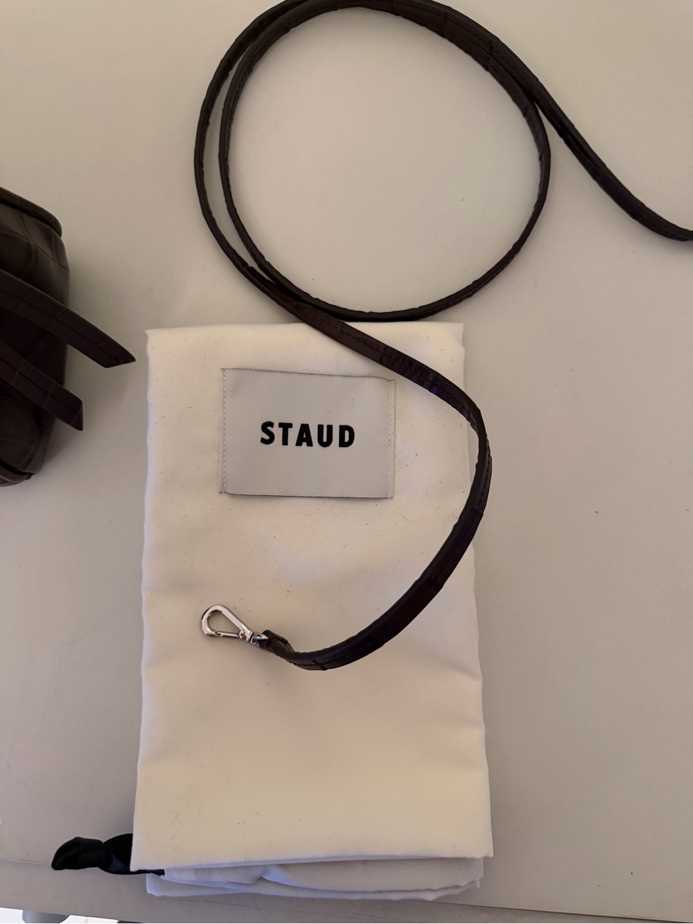 STAUD MAUDE MINI CARRYALL ESPRESSO CROCO - Picture 5 of 5